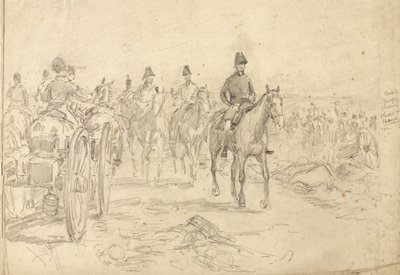 British Troops Cheering Whilst Standing at Ease, 1815, c.1890 by William Barnes Wollen